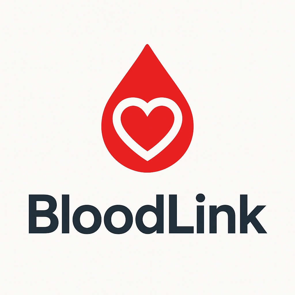 Minimalist Red Blood Drop Heart Logo for Blood Donation Campaign