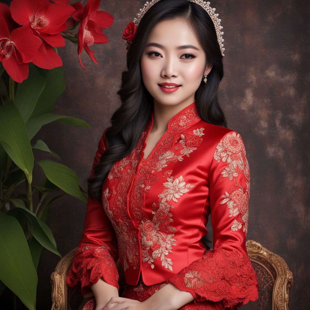 GAMBAR 4D REALISTIS SEORANG GADIS 25 TAHUN MEMAKAI KEBAYA ME... by Ruli