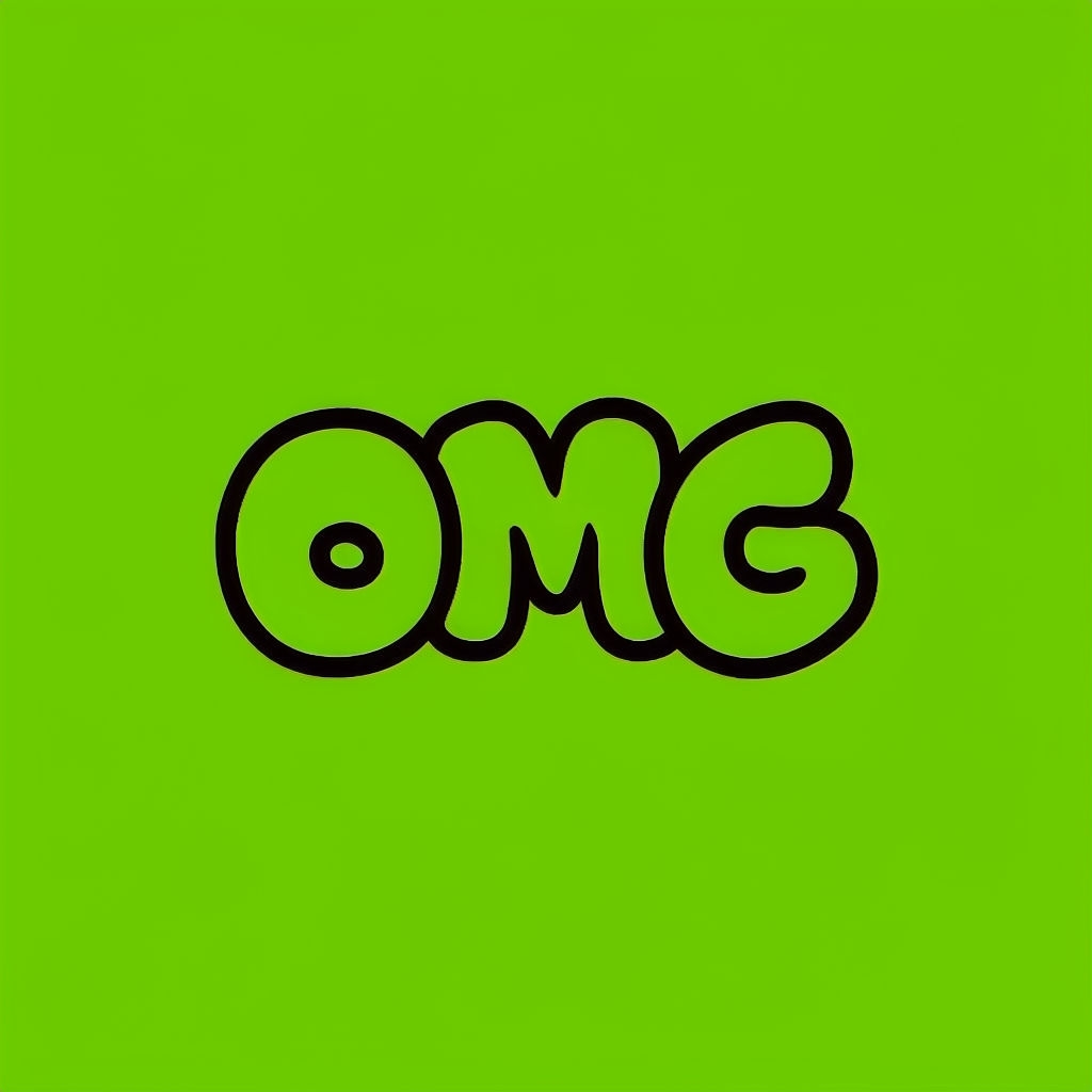 Bold Cartoon OMG Text on Vibrant Lime Green Background T-shirt