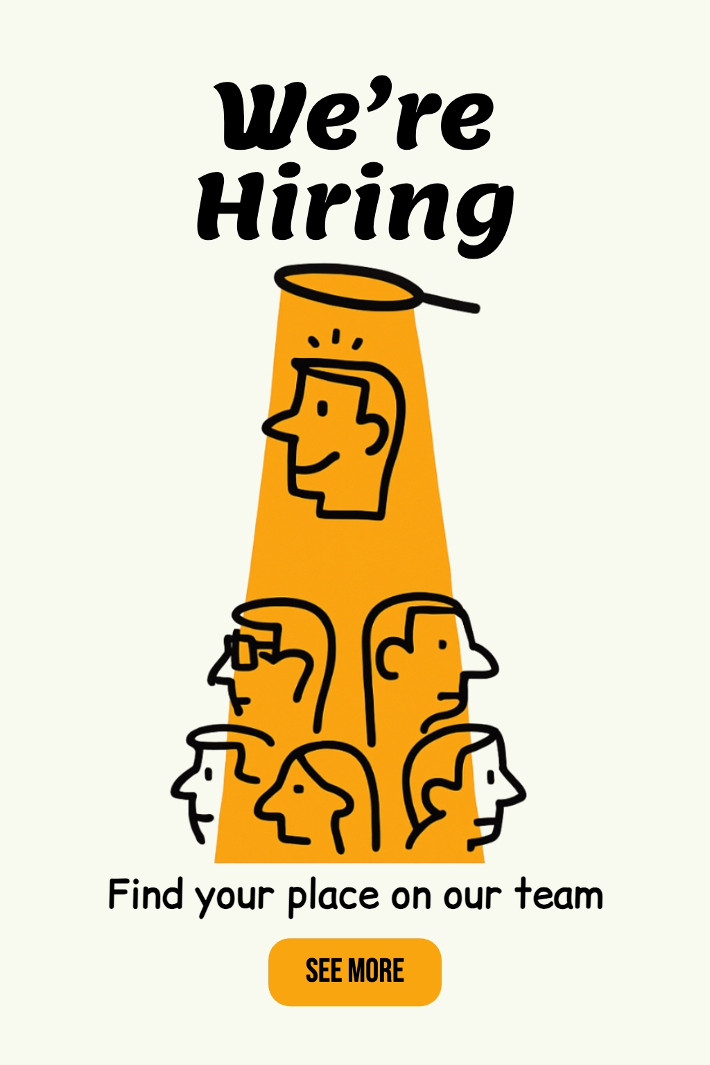 Minimalist We're Hiring Job Advertisement Poster Design Flyer