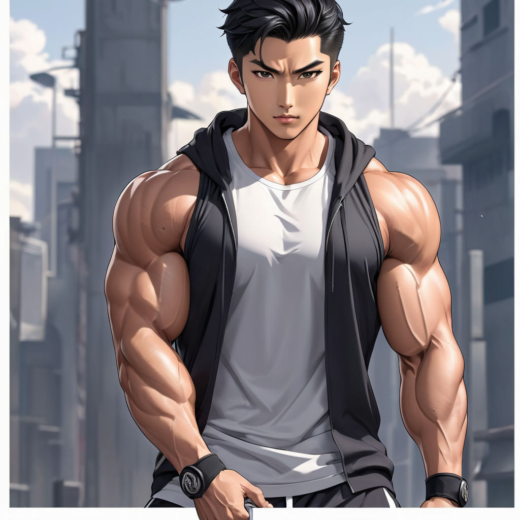 Anime man muscular