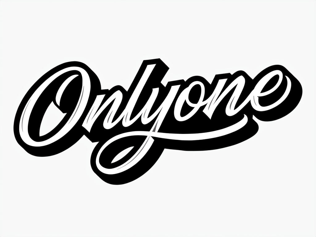 Stylish Onlyone Bold Cursive Text Design for Hat Merchandising Hats