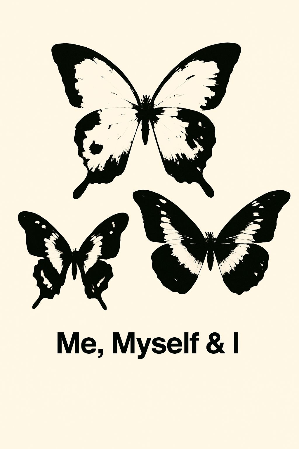 Minimalist Black Butterfly Silhouettes with Quote T-Shirt