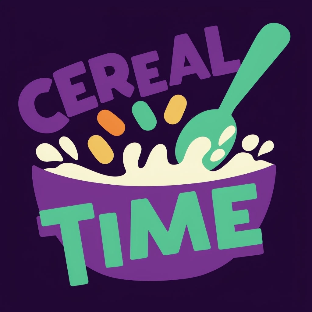 Playful Cereal Time Cartoon Illustration T-shirt