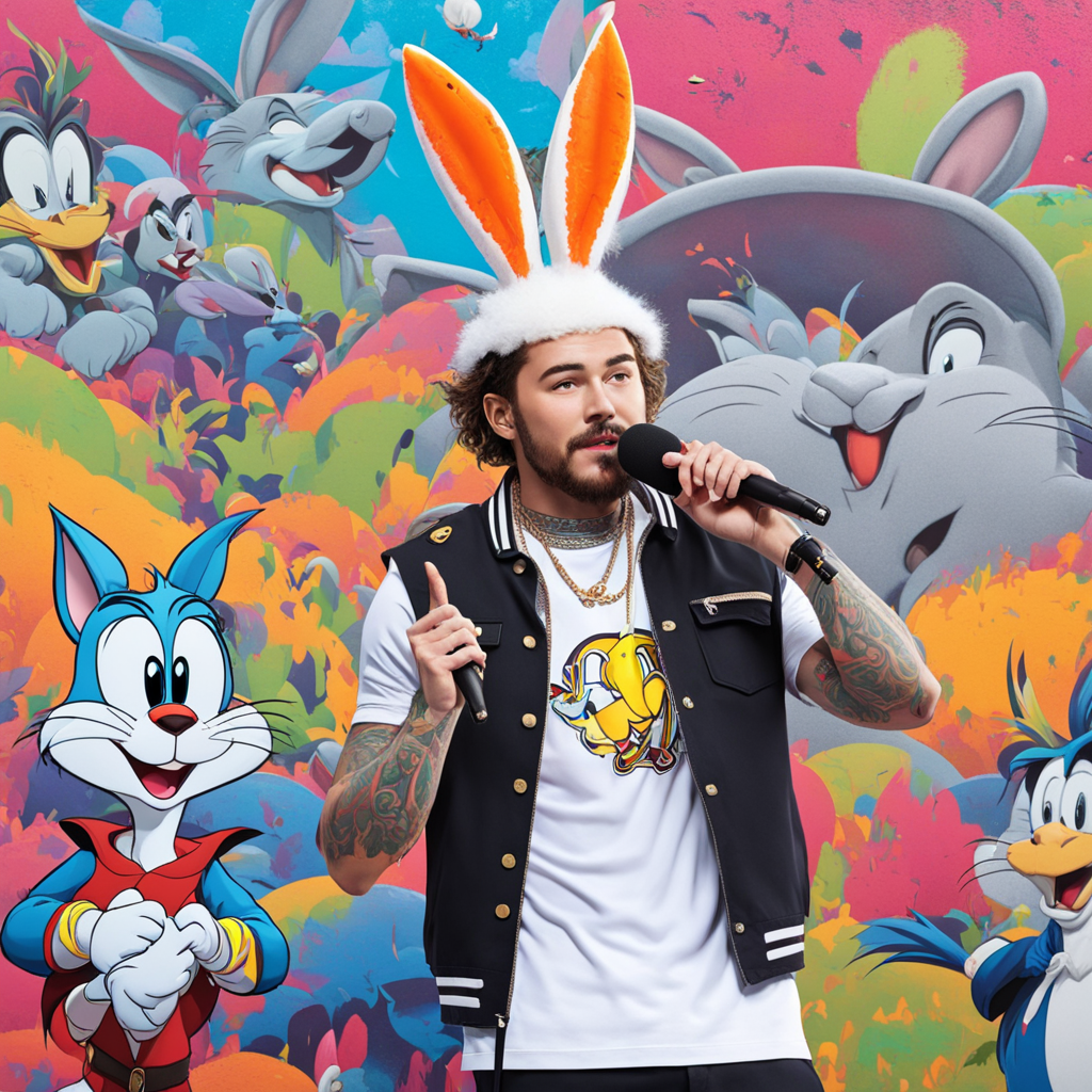 Post Malone with Bugs Bunny ears and tail by Zer0 “5nine3” Playground