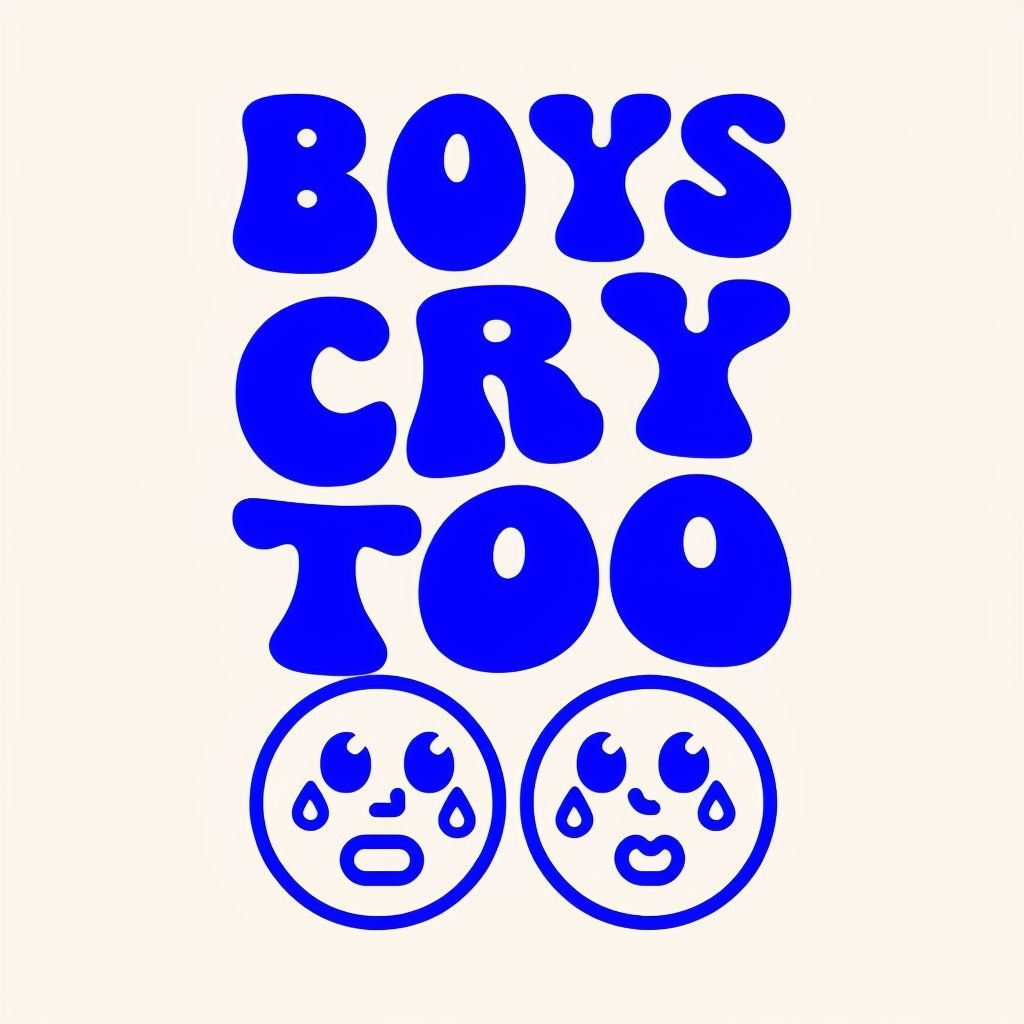 Boys Cry Too Minimalist Graphic Design T-Shirt