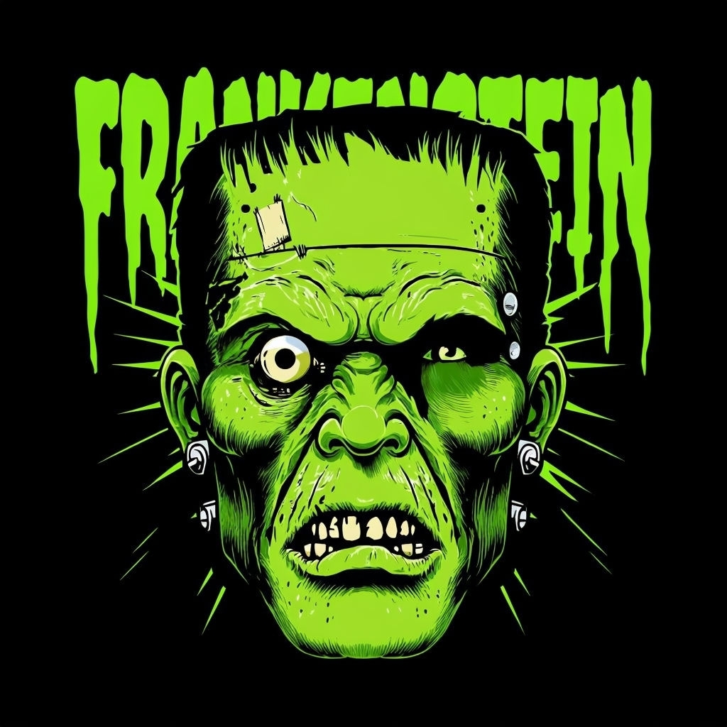 Menacing Frankenstein's Monster Horror T-Shirt Design