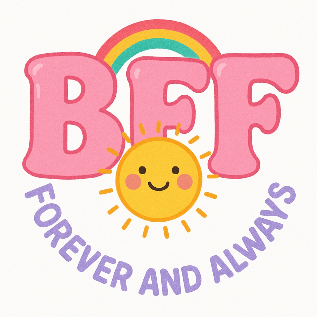 Cheerful BFF Rainbow and Sun Cartoon Illustration Mug