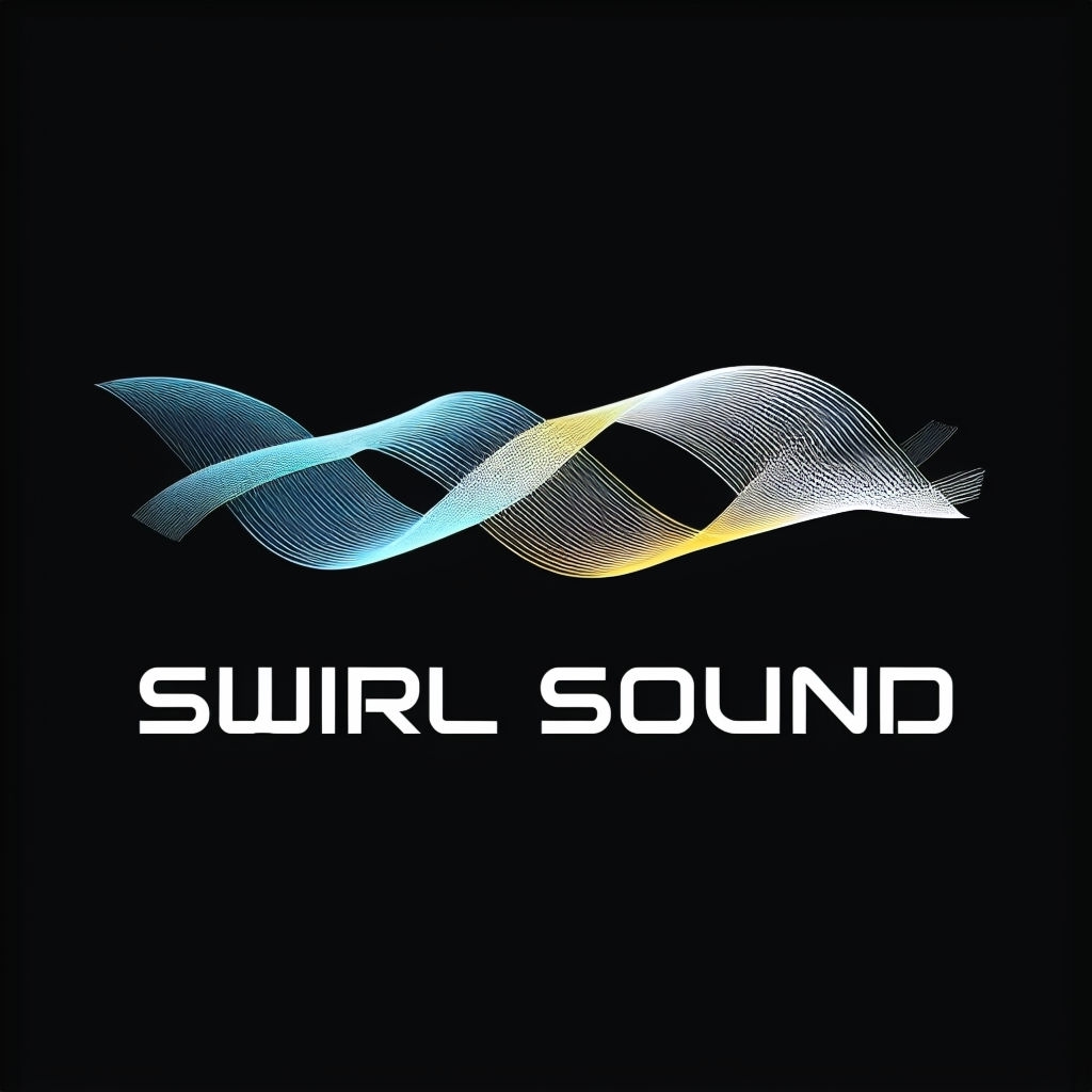 Modern Minimalist SWIRL SOUND Logo Design for Music Mixing Service