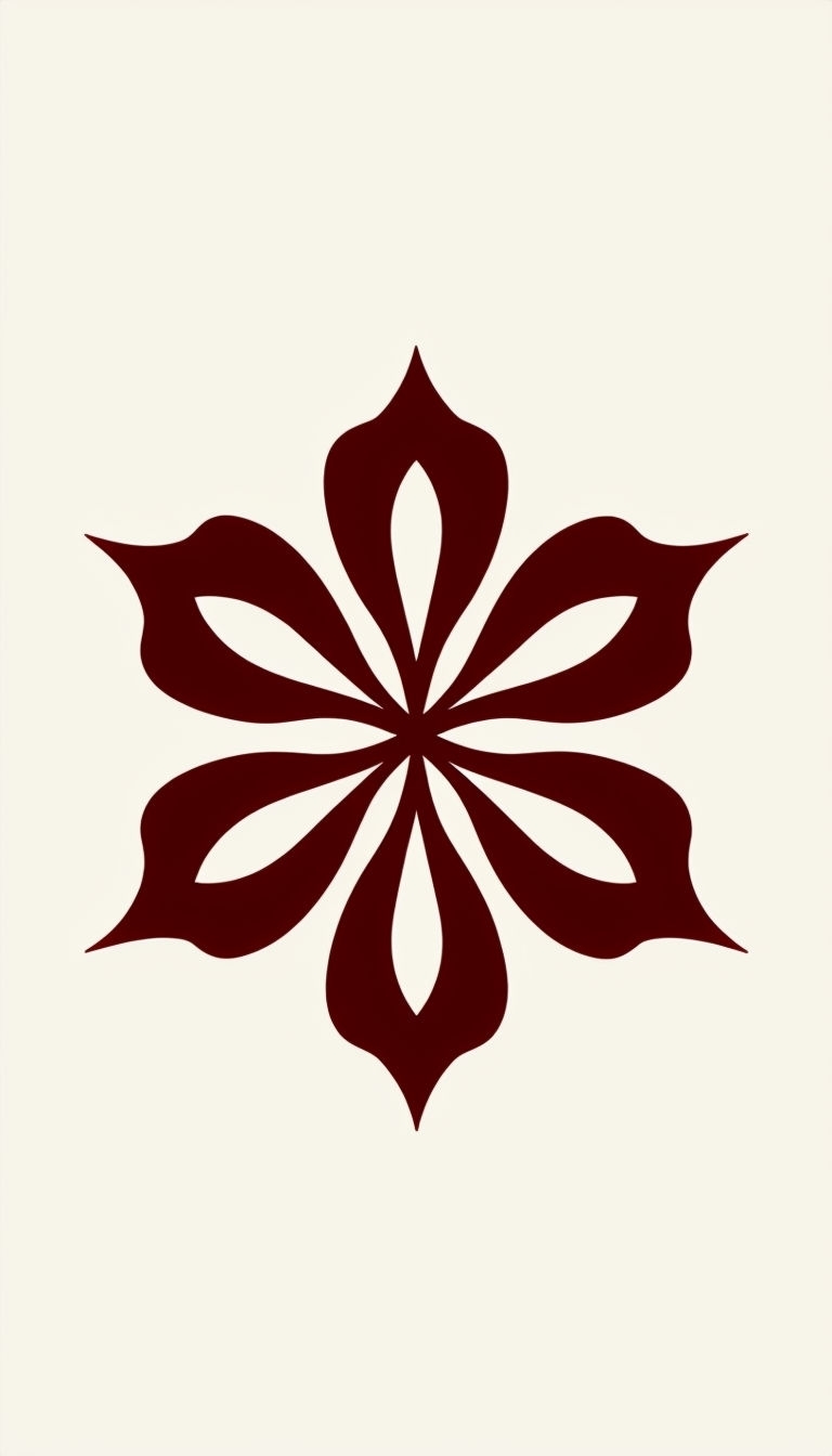 Elegant Dark Red Flower Symbol Minimalist Phone Case Cover