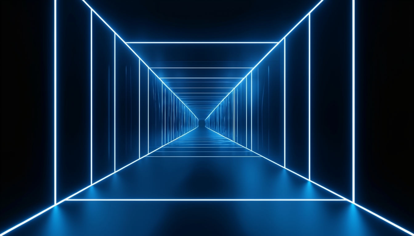 Sleek Minimalist Neon Geometric Tunnel Virtual Background