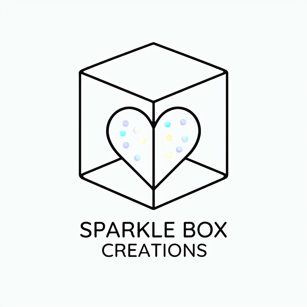 Modern Minimalist Sparkle Box Creations Logo Design