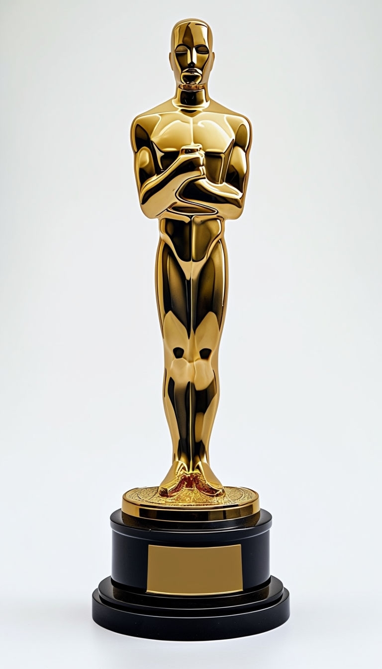 Elegant Gold Oscar Trophy Illustration for Art