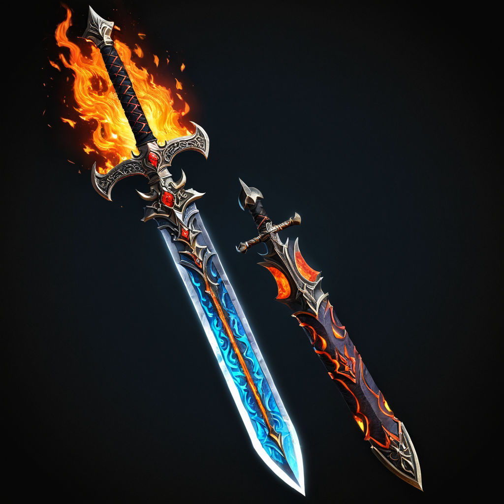 Flaming demonic greatsword by Jacqueline Cross - Playground