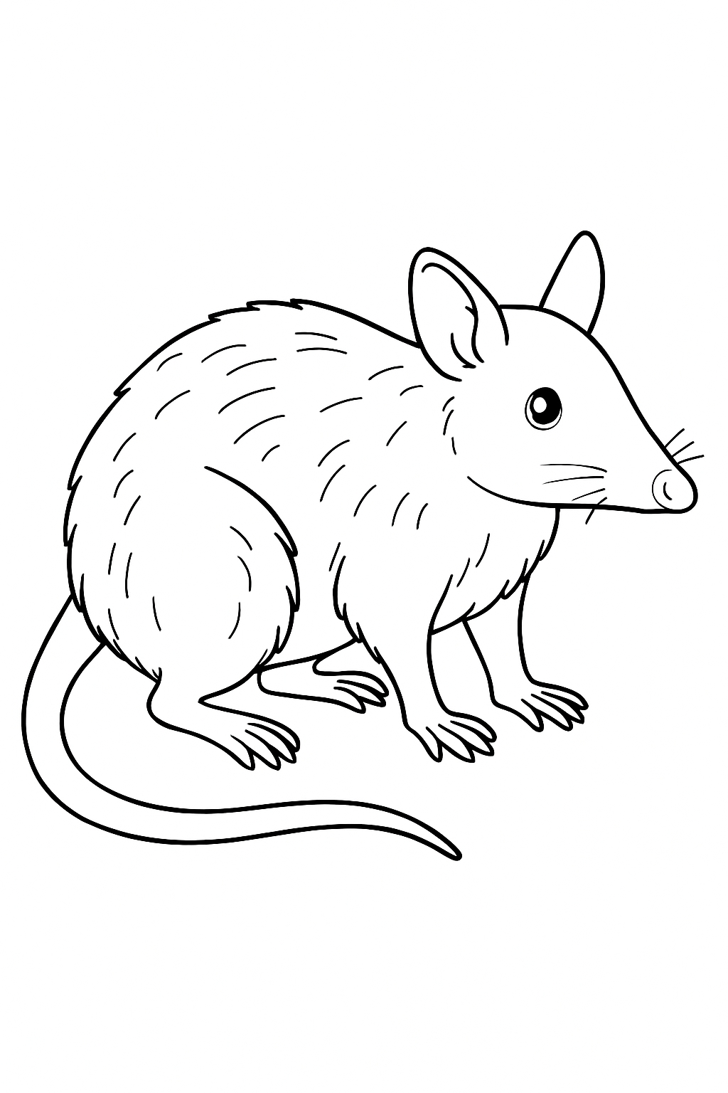 Minimalistic Black and White Mouse Illustration for Coloring Book Pages