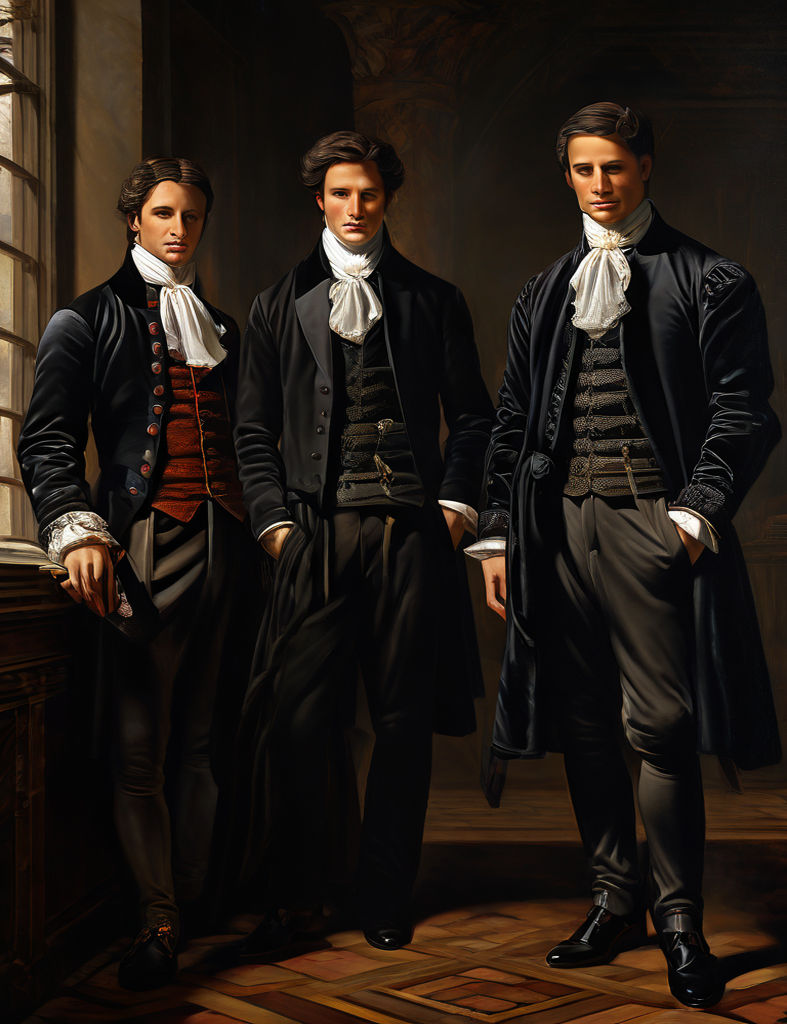 1820s men's fashion portrayed in an oil on canvas piece by Nya Nulty ...