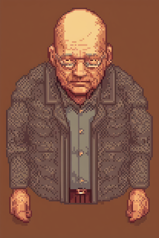 Pixel art of Older man with bald head by Magic Blocks - Playground