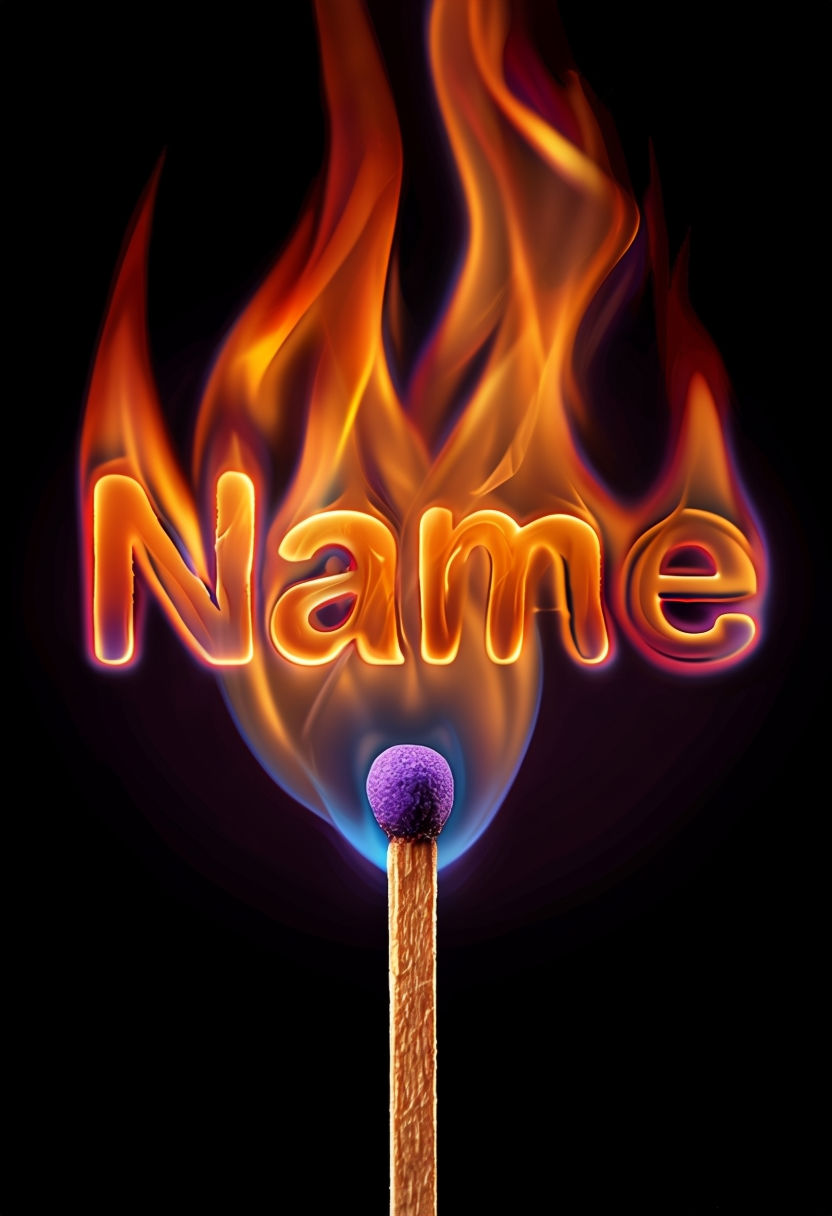 Dynamic Matchstick with Flaming Text Artwork Poster