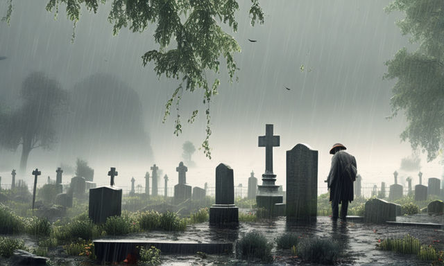 A gloomy rainy day and people crying at the grave by Emre Yolcu ...