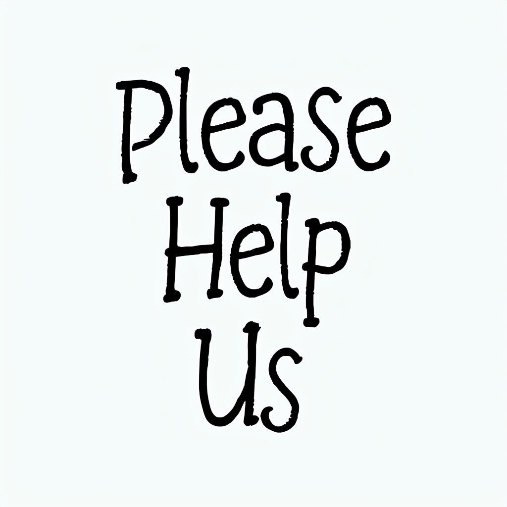 Please Help Us Bold Hand-Drawn Text T-Shirt