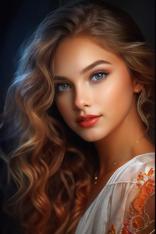 Photogenic portrait of a gracefully striking girl by AI Box - Playground