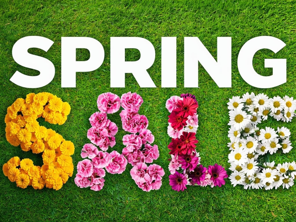 Vibrant Spring Sale Floral Promotional Banner Social Media Post