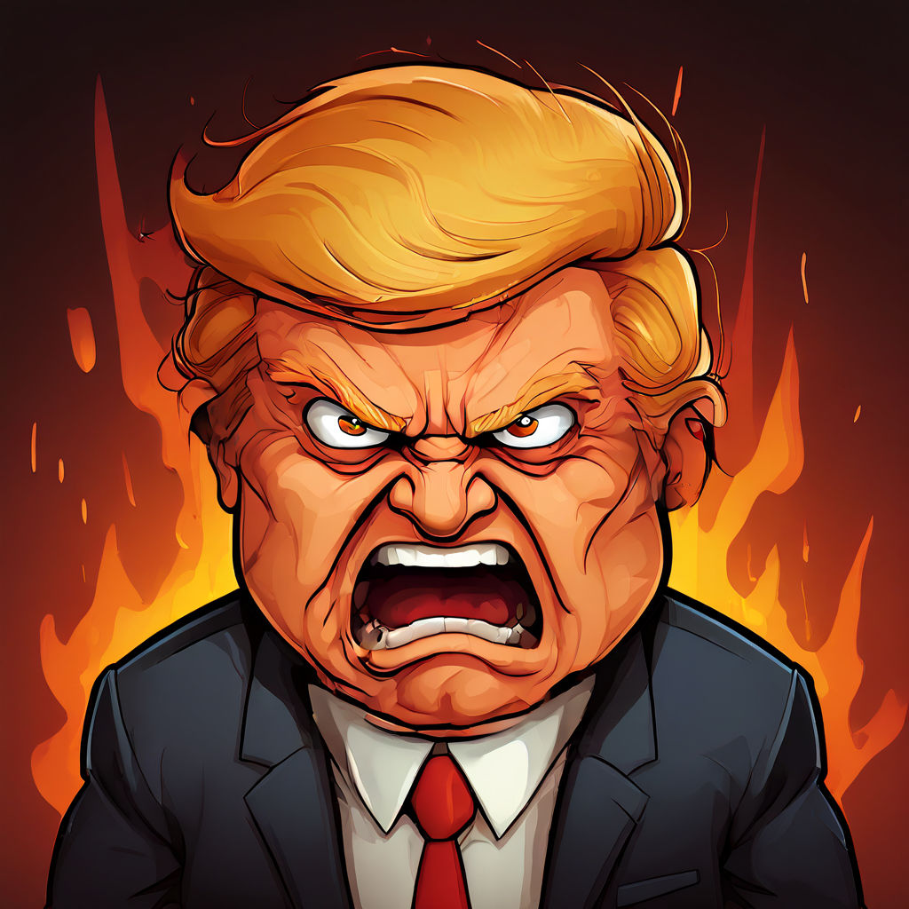 Cartoon Trump looking angry by Rick - Playground