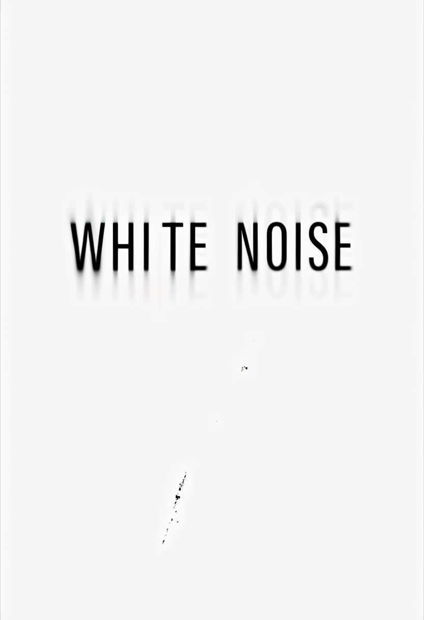 Minimalist WHITE NOISE eBook Cover Design with Distorted Typography