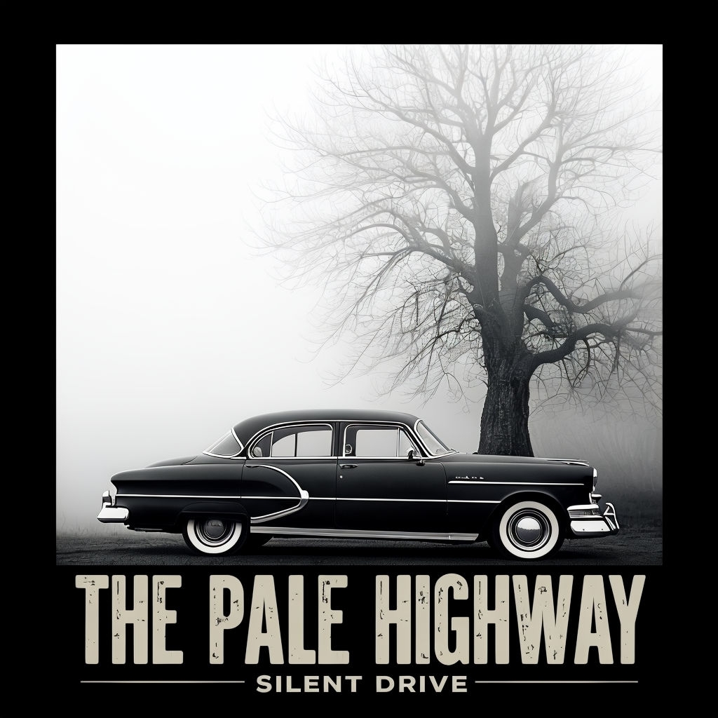 Vintage Classic Car and Tree Foggy Scene Album Cover