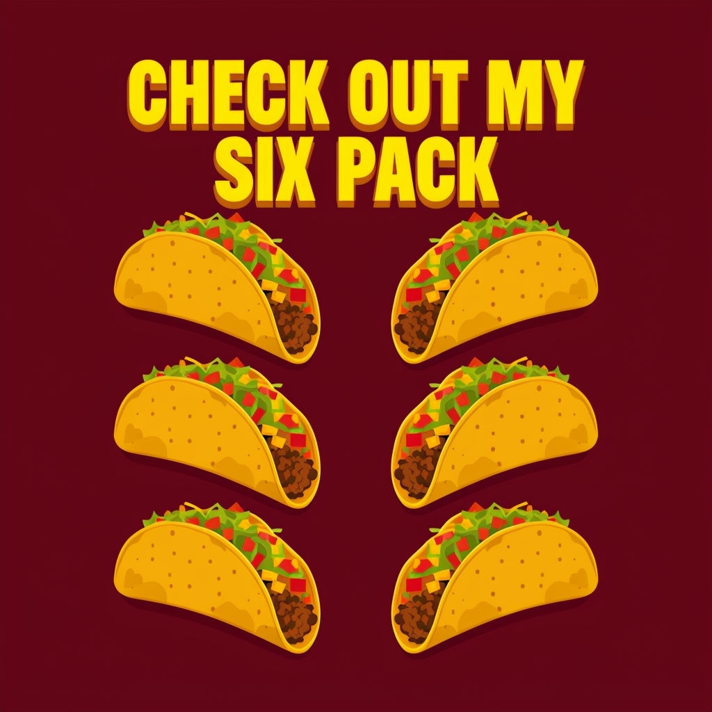 Check Out My Six Pack Taco Illustration T-Shirt