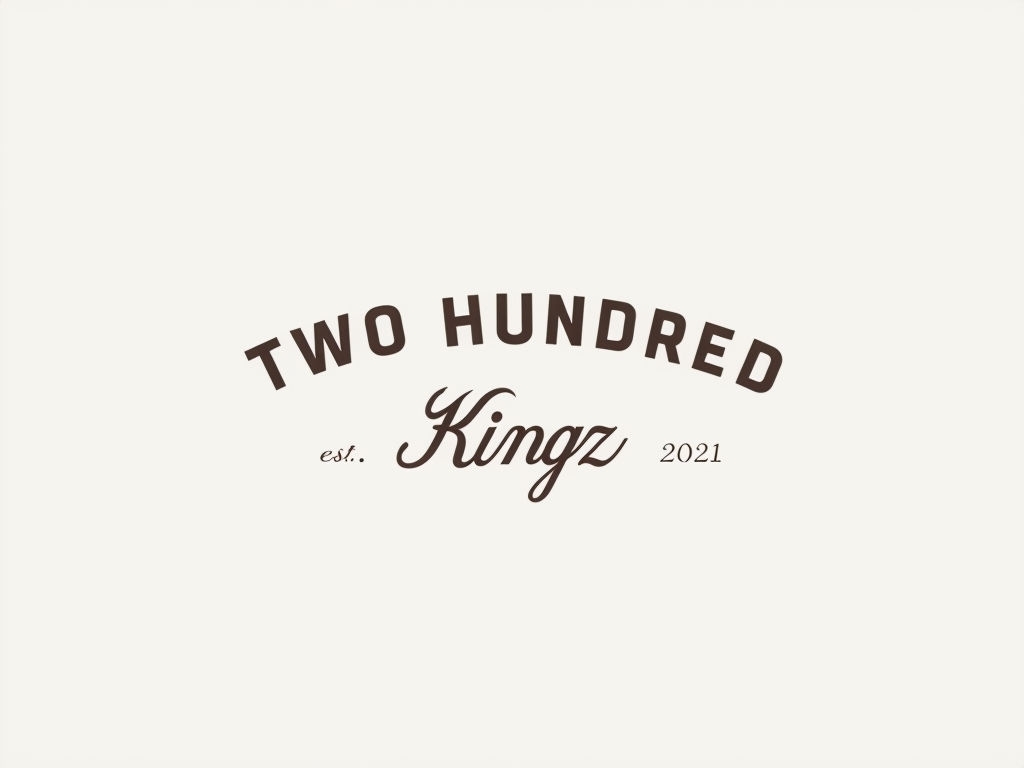 Elegant Minimalist Two Hundred Kingz Logo Design