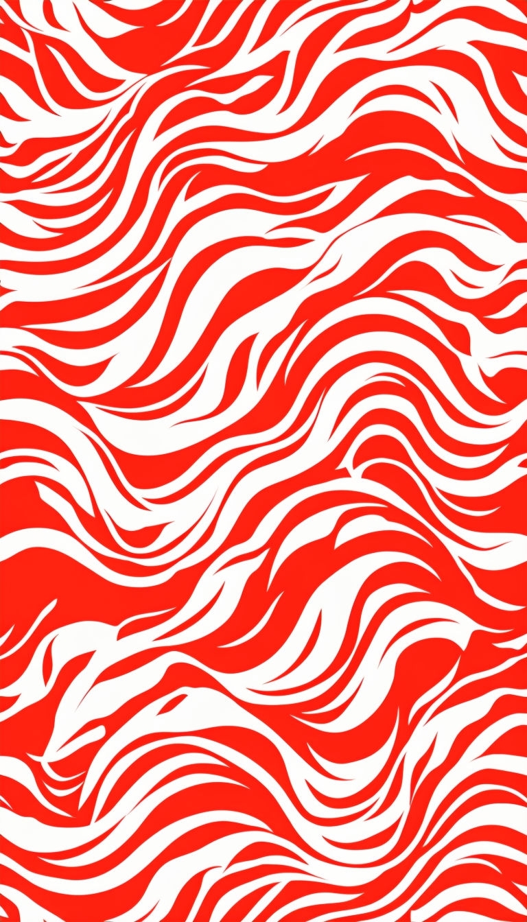 Vibrant Abstract Red and Ivory Waves Pattern Phone Case Cover