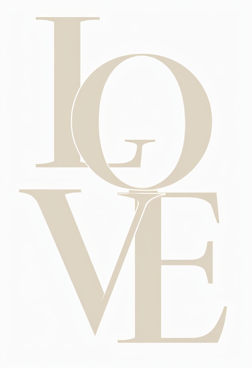 Elegant Minimalist LOVE Typography Artwork Poster