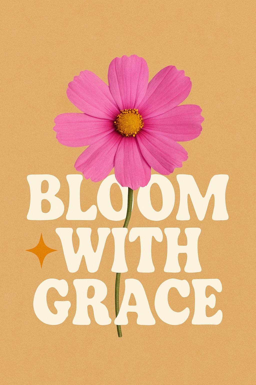Vibrant Pink Cosmos Flower with Bloom with Grace T-Shirt