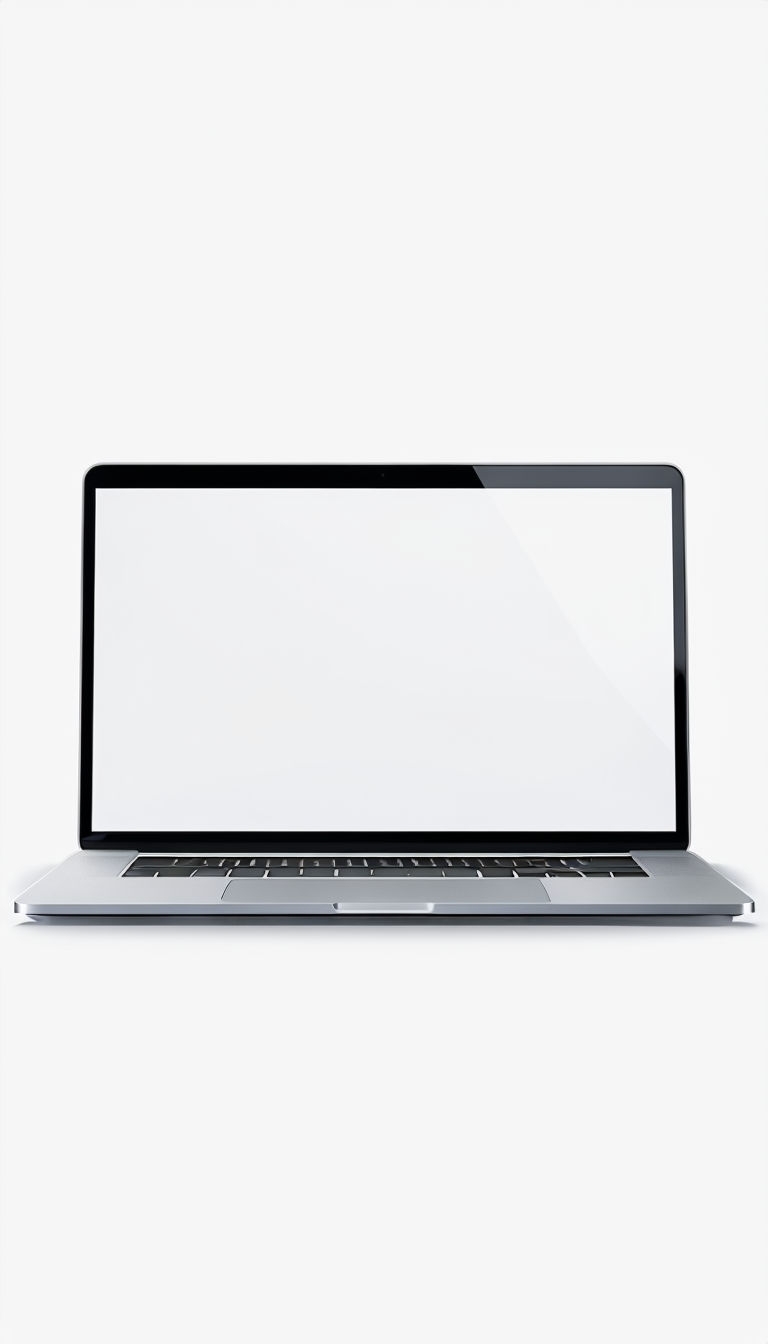 Sleek Modern Laptop Mockup with Open Screen Design Mockups