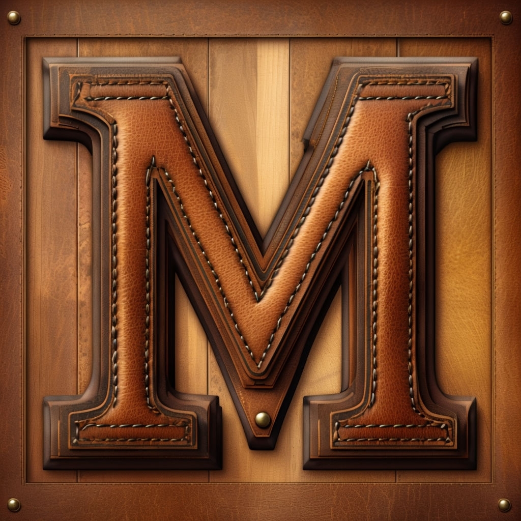 Vintage Leather Embossed M Monogram Art