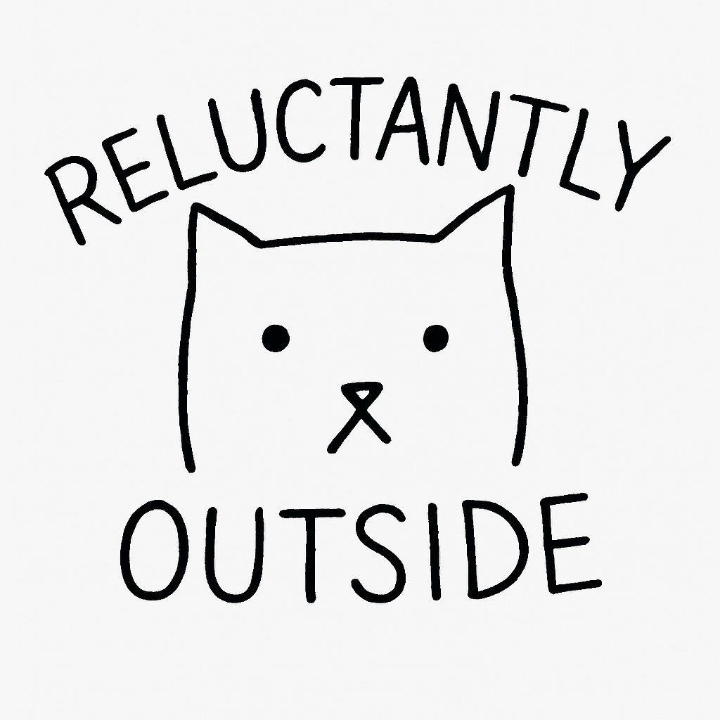 Minimalist Cat Face with Reluctantly Outside Text T-Shirt