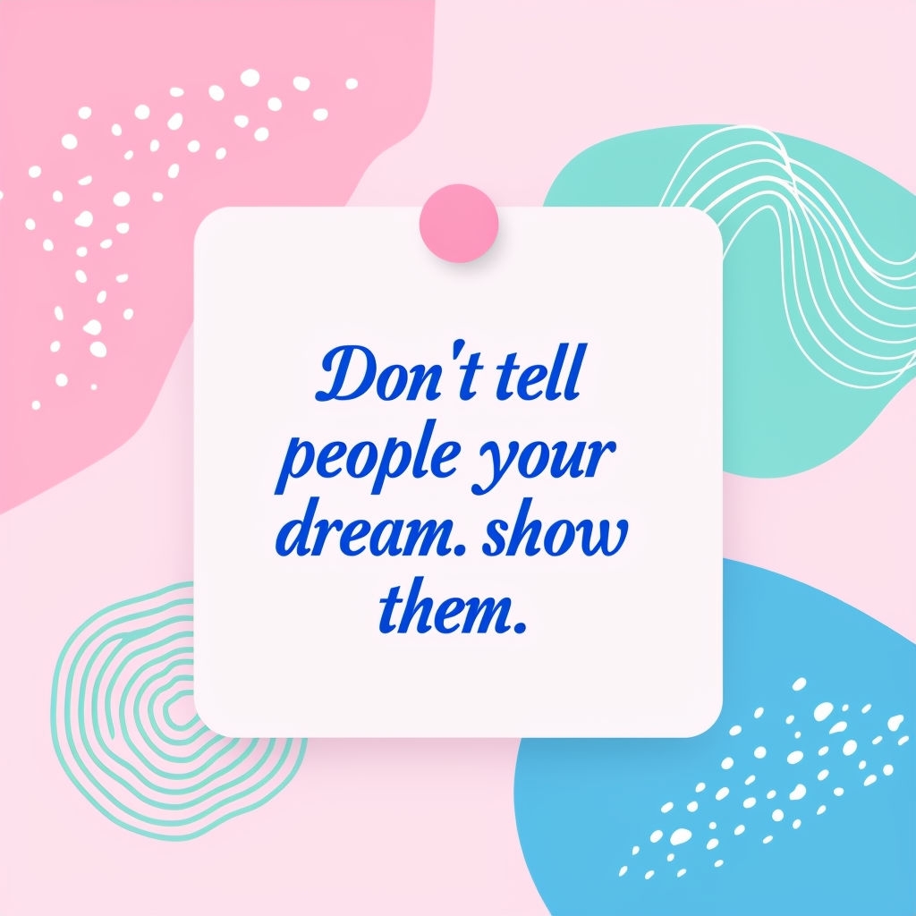 Motivational Quote Note Card Design with Abstract Pastel Shapes Social Media Post