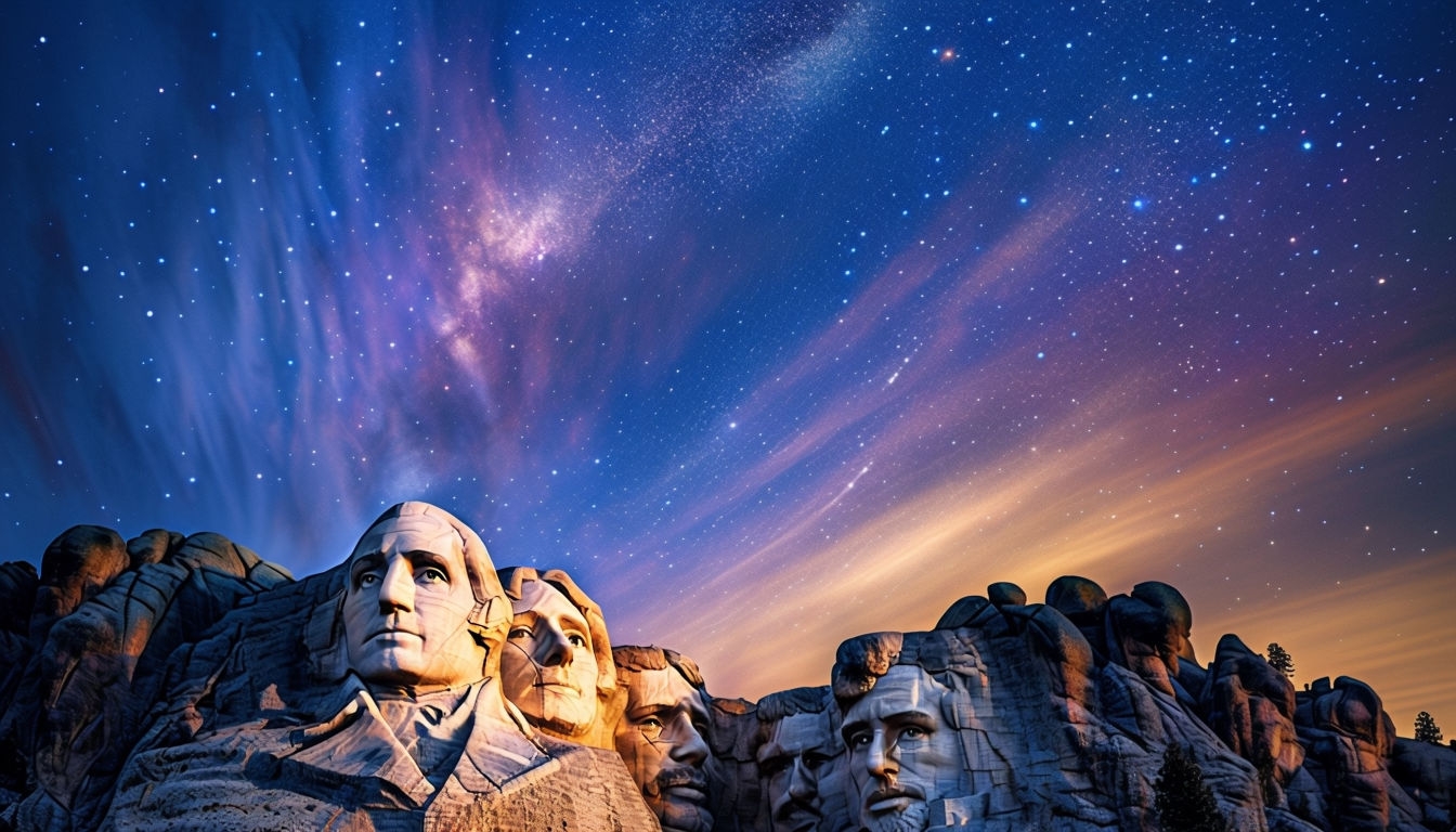 Stunning Mount Rushmore Astrophotography Virtual Background