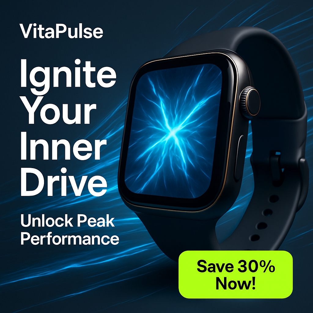 Dynamic VitaPulse Smartwatch Advertisement Banner Design Ads