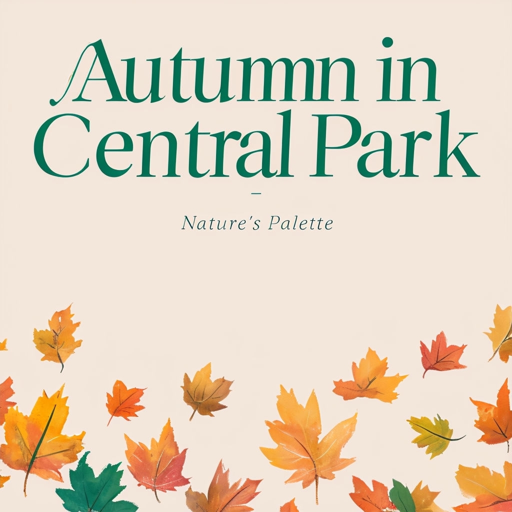 Autumn in Central Park Minimalist Poster Celebrating Nature's Palette