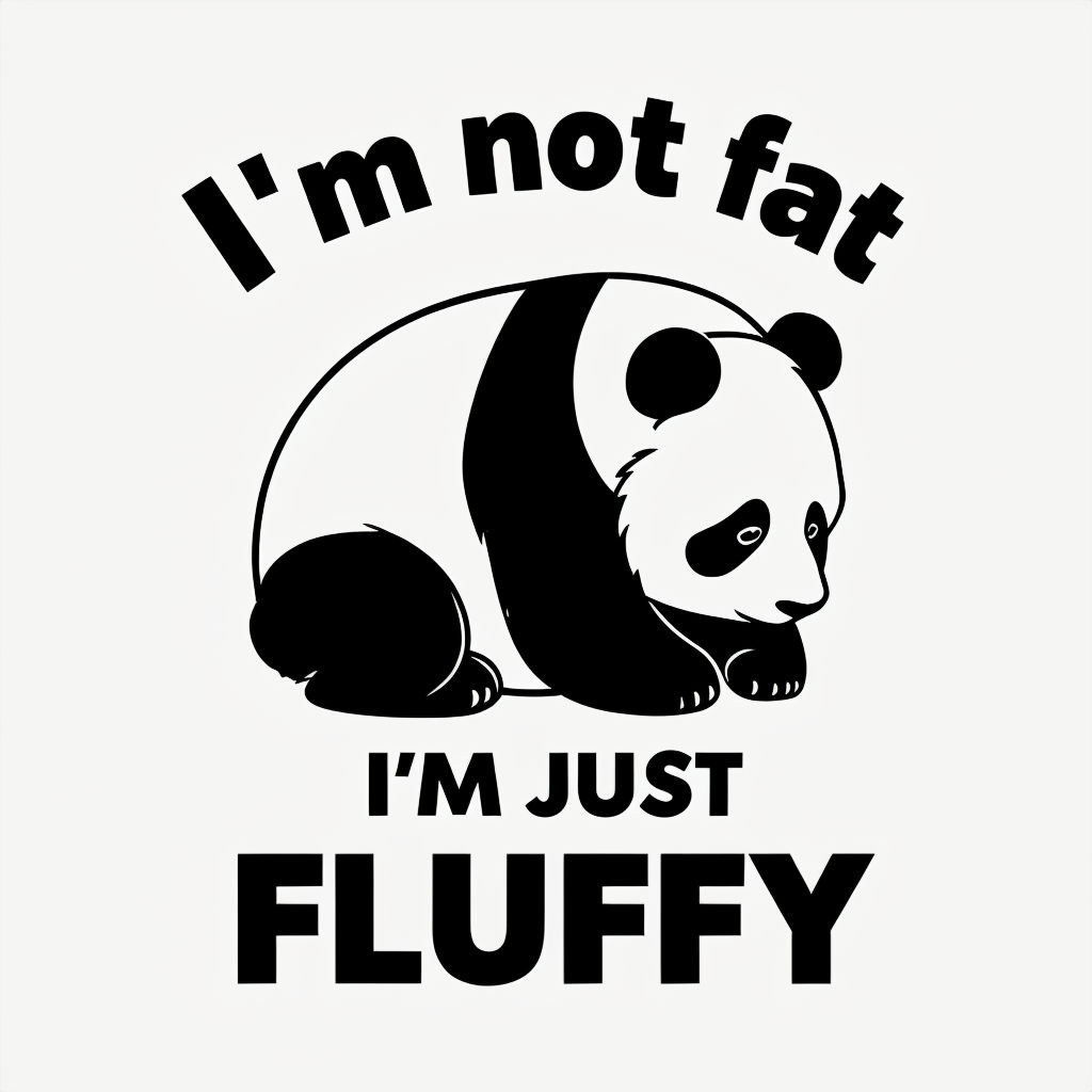 Cute Cartoon Panda I'm Not Fat Fluffy T-Shirt