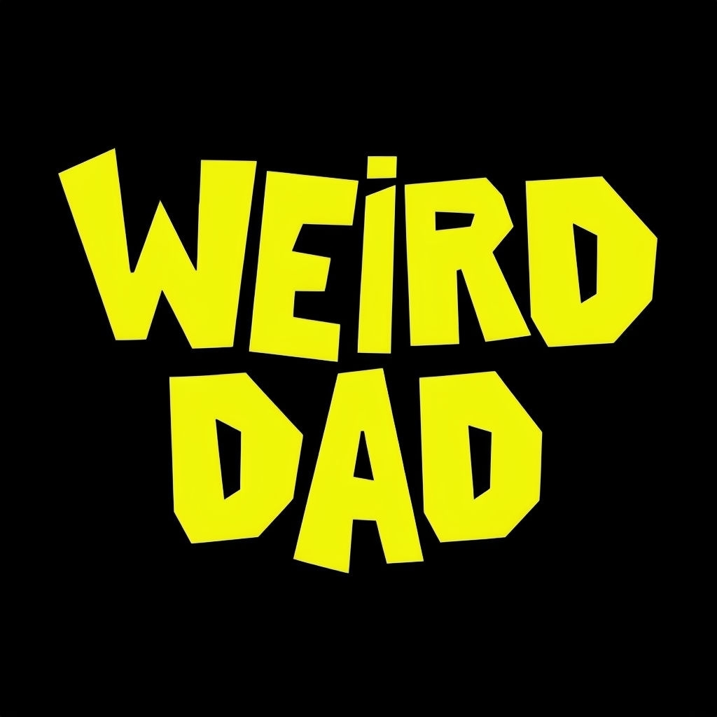 Bold Yellow WEIRD DAD Typography Design T-Shirt