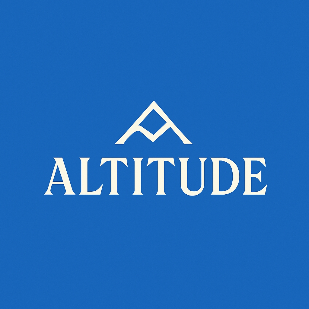 Minimalist ALTITUDE Logo with Abstract Mountain Peak Design