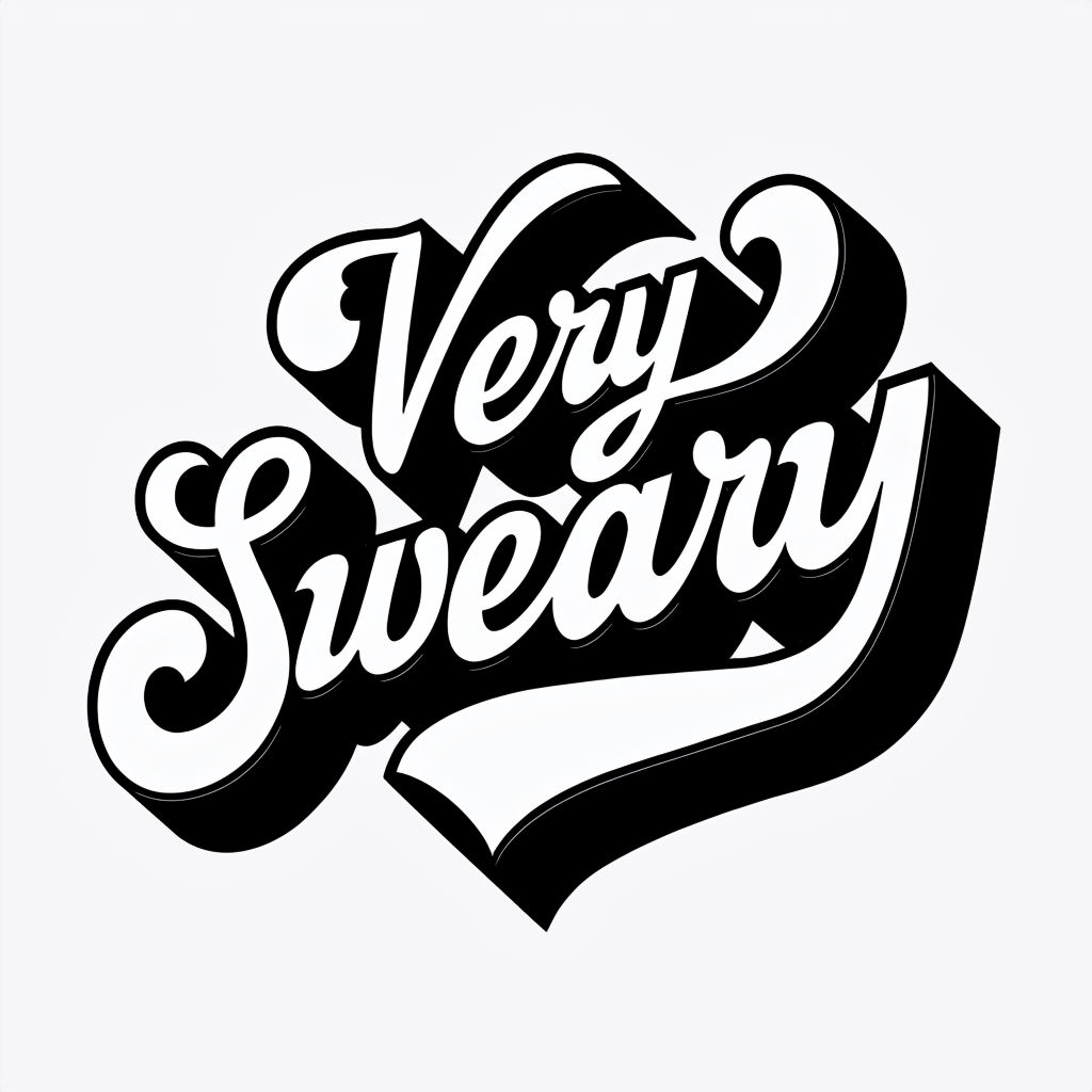 Very Sweary Vintage Typography Design Sticker