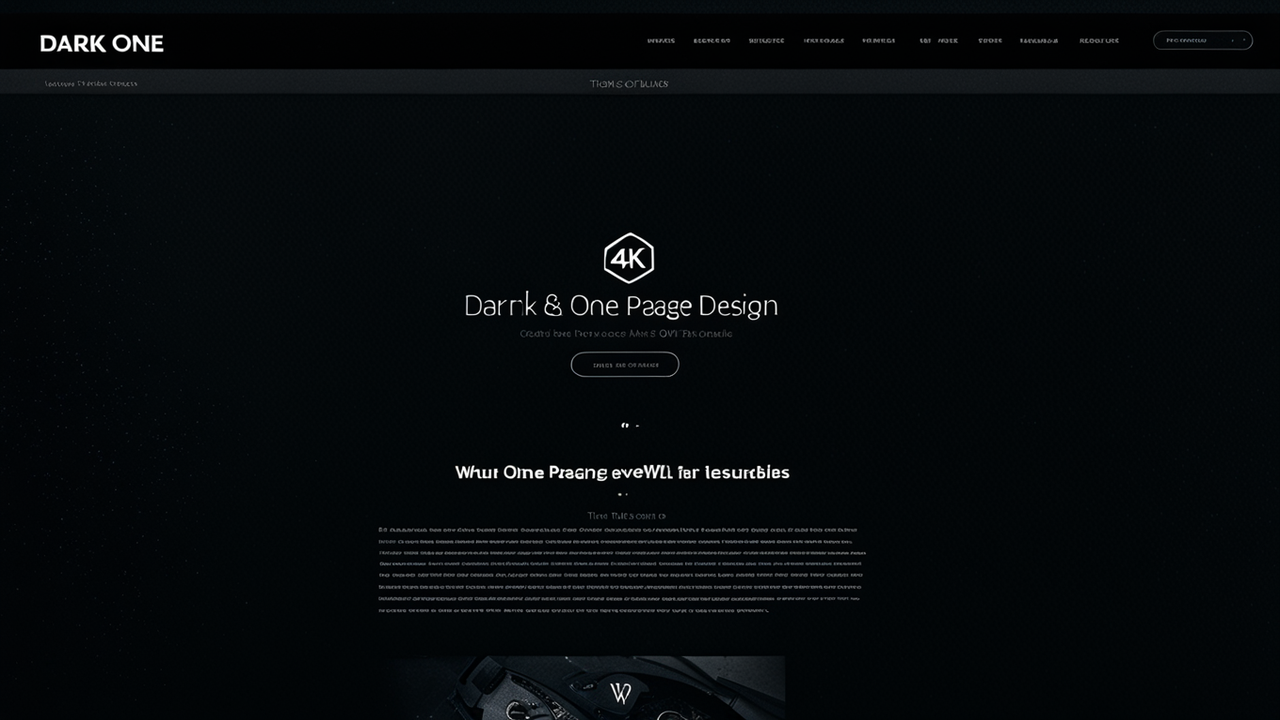 Dark one page design, 4k by Sascha Thom - Playground