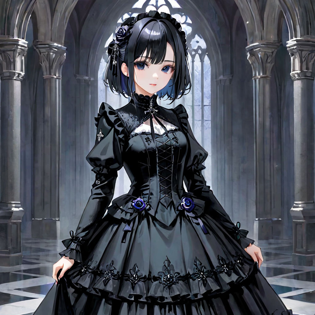 goth anime girl future cute