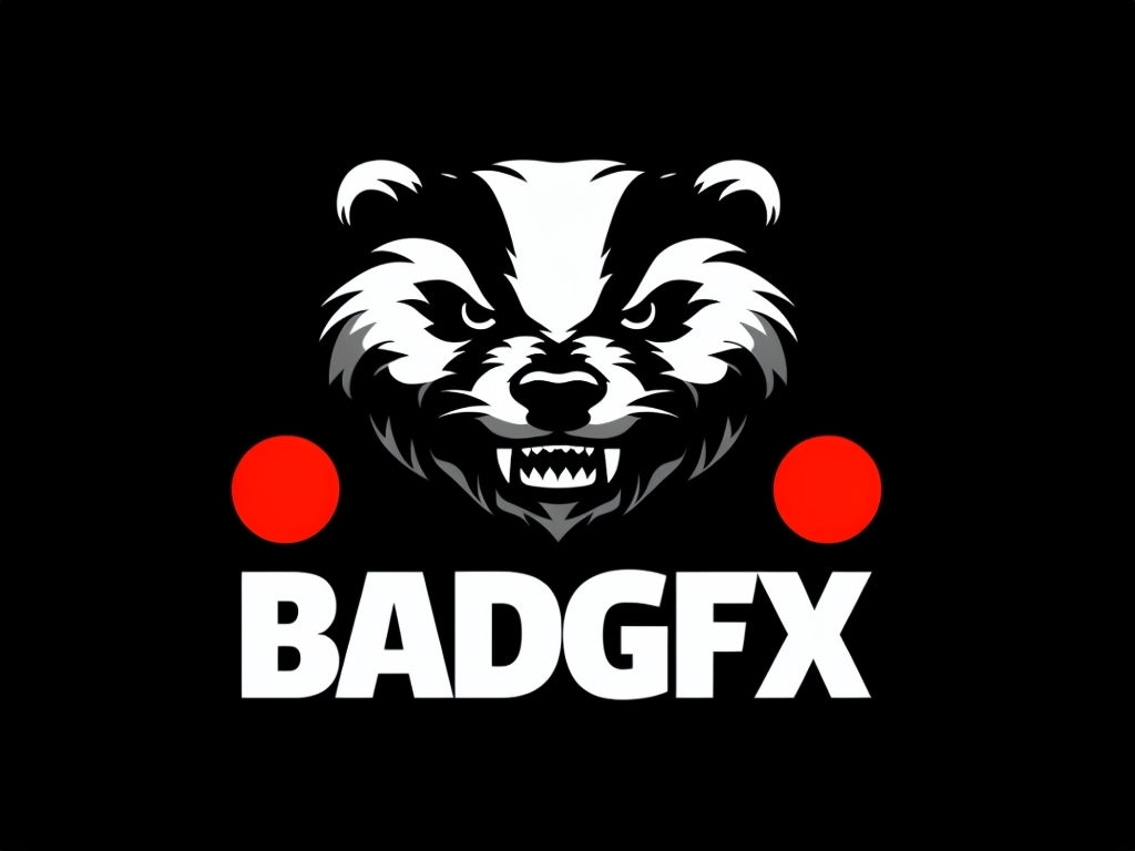 Fierce Badger Head Graphic Design Logo with Bold Typography