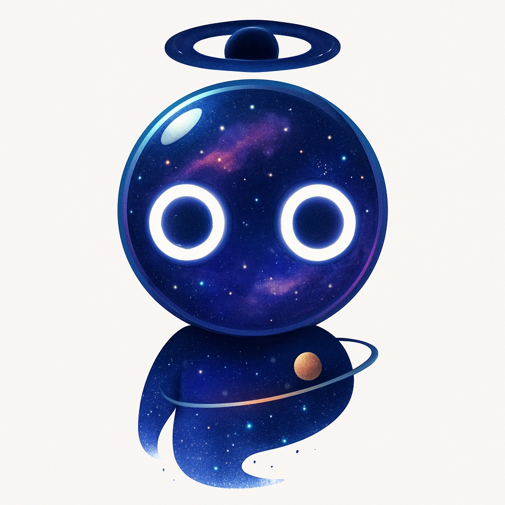 Cosmic Entity with Nebula Head Illustration Sticker