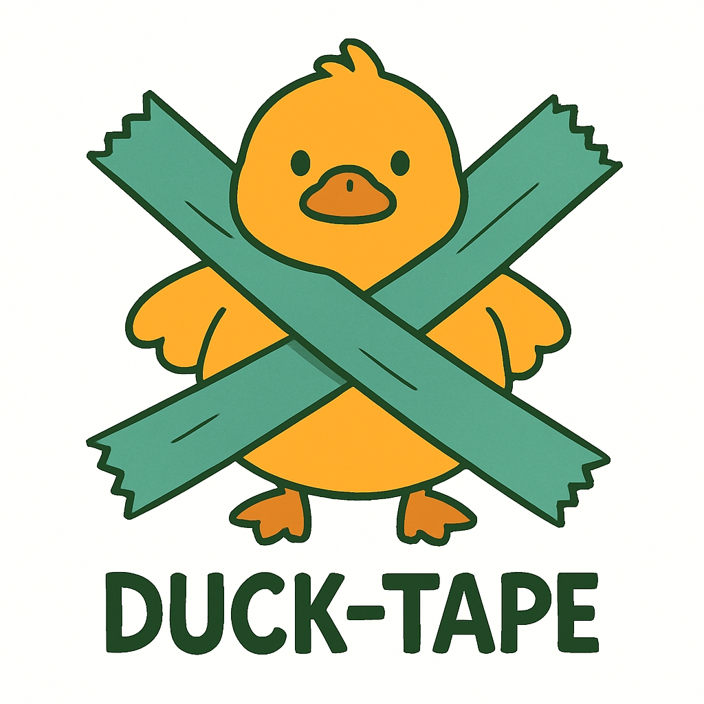 Cheerful Cartoon Duckling with Duck-Tape Design Sticker